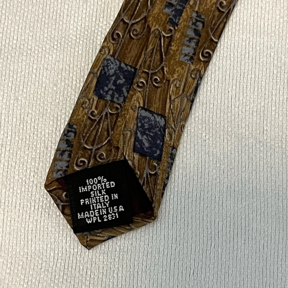 Oscar de la Renta, Croft & Barrow & J.T Beckett 3 Silk Ties Black Brown Blue - Picture 11 of 12